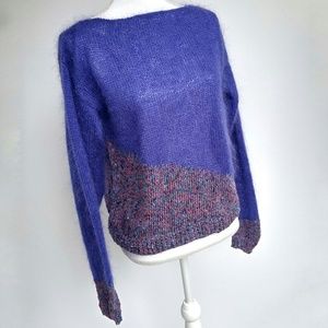 Vintage Purple Long Sleeve Boat Neck Sweater